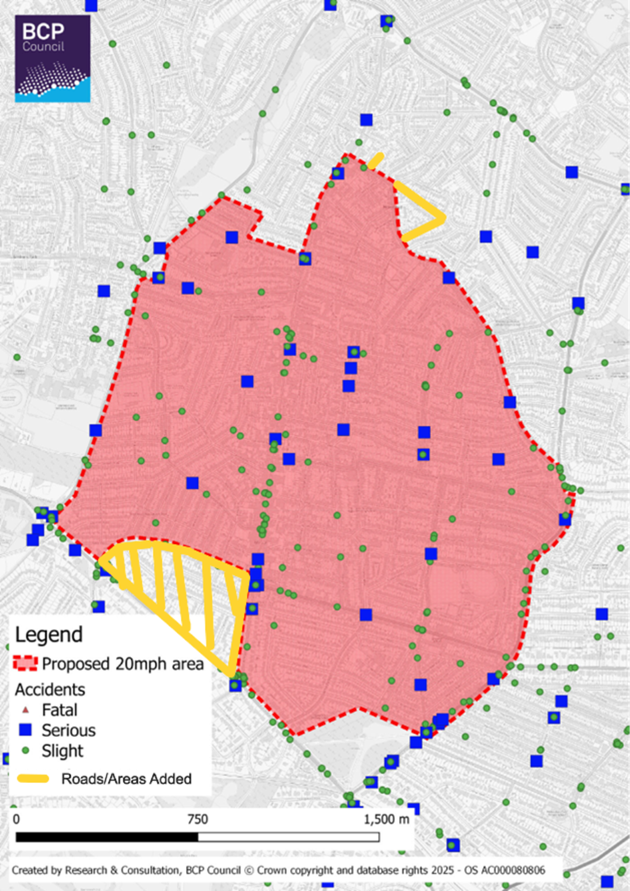 Image of proposed Winton and surrounding areas 20 MPH neighbourhood.